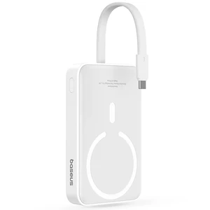 شارژر همراه بی سیم مگ سیف فست شارژ بیسوس با کابل متصل تایپ سی