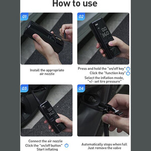 خرید کمپرسور باد و چراغ قوه شارژی مومکس