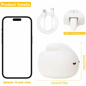 چراغ خواب رومیزی فانتزی قابل شارژ طرح خرگوش