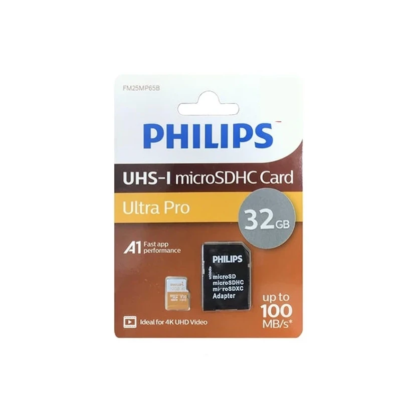 کارت حافظه MicroSDHC فیلیپس مدل Ultra PRO کلاس 10 استاندارد UHS-I U3 سرعت 100MBps ظرفیت 32 گیگابایت به همراه آداپتور