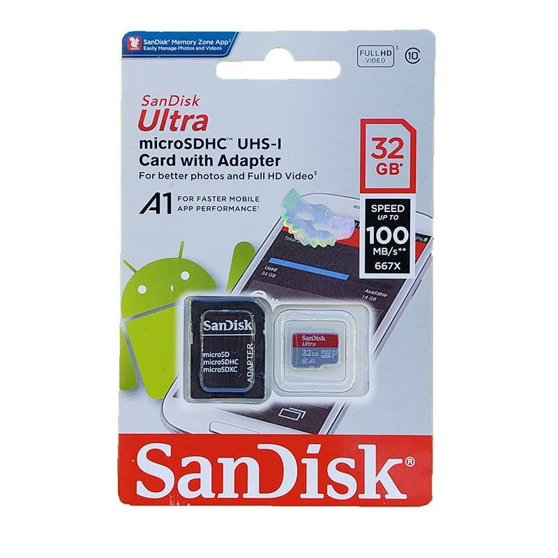 کارت حافظه microSDHC سن دیسک کلاس 10 استاندارد UHS-I U1 سرعت 100MBps ظرفیت 32 گیگابایت ا Sandisk