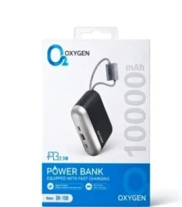 پاور بانک اکسیژن مدل OX150 ظرفیت ۱۰ هزار میلی آمپر ساعت