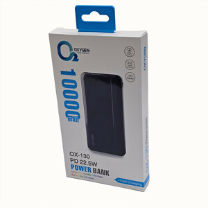 پاوربانک اکسیژن مدل  OX-130  22.5W ظرفیت 10000 میلی آمپر ساعت