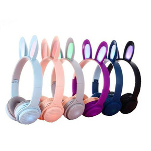 هدست بلوتوث طرح خرگوشی مدل KT-57 | هدست فانتزی با نورپردازی RGB