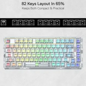 کیبورد بی سیم مکانیکال گیمینگ ردراگون ELF PRO K649 CT