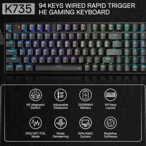 کیبورد مکانیکال گیمینگ ردراگون GHOSTBLADE K735
