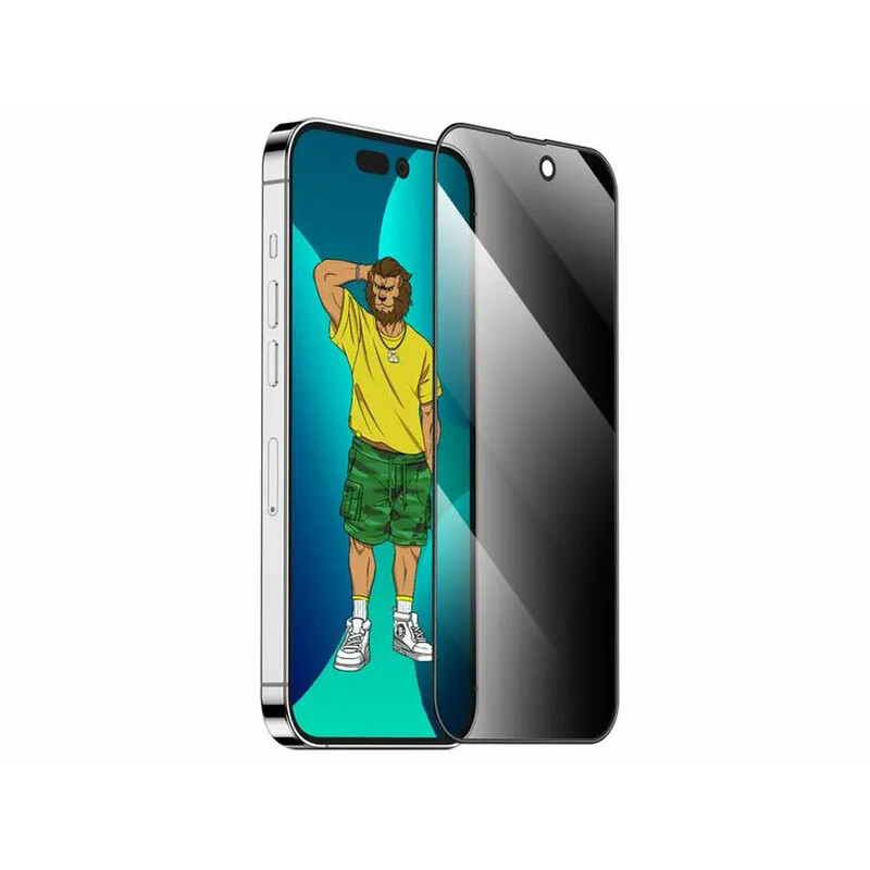 گلس حریم شخصی آیفون 14 گرین Green iPhone 14 3D Silicone+ Privacy Glass
