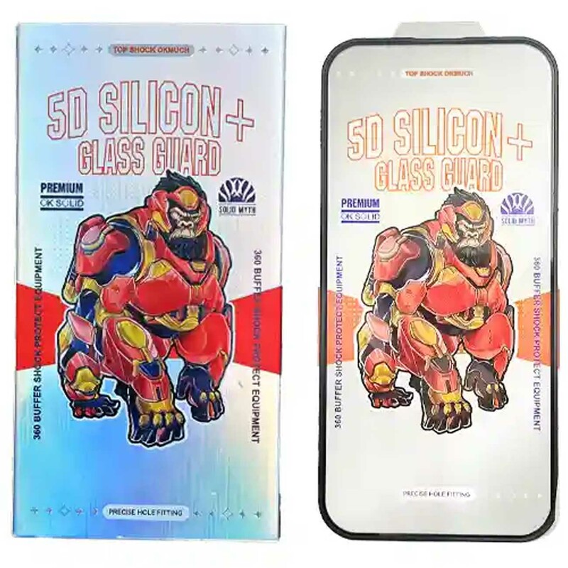 گلس آیفون 13 و آیفون 13 پرو ایربگ‌دار 5 بعدی موکوسون 5D Silicon Plus