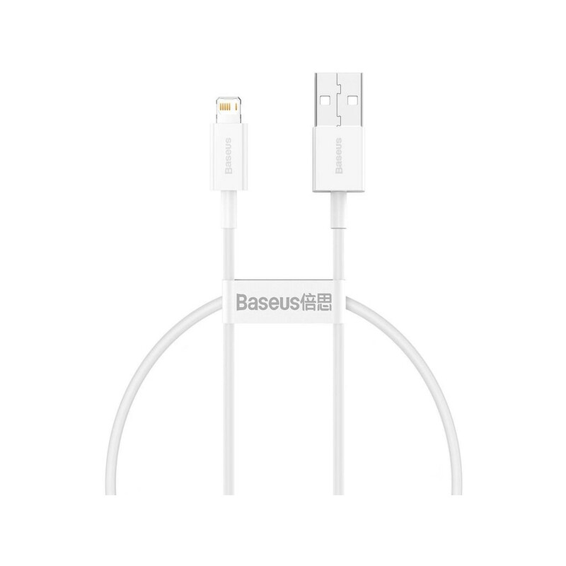 کابل فست شارژ پاوربانکی لایتنینگ به یواس‌بی 25 سانتی‌متری بیسوس Baseus Superior Cable USB to Lightning 2.4A CALYS-02