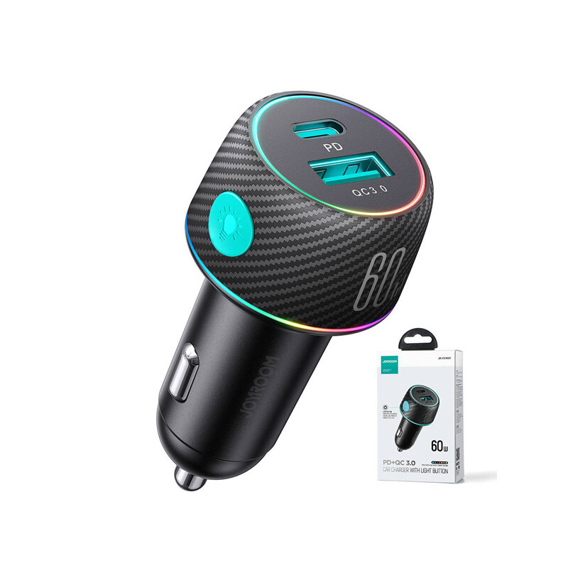 شارژر فندکی فست شارژ ماشین تایپ سی 60 وات جویروم CCN01
