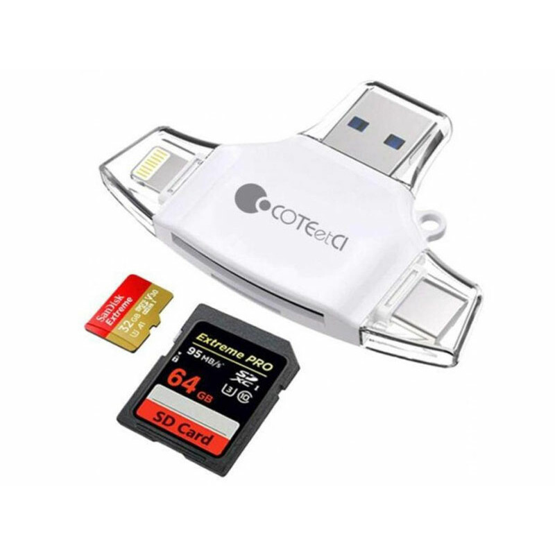 کارت خوان چند سر کوتتسی Coteetci 4IN1 CARD READER(SD/TF) CS5132-BK