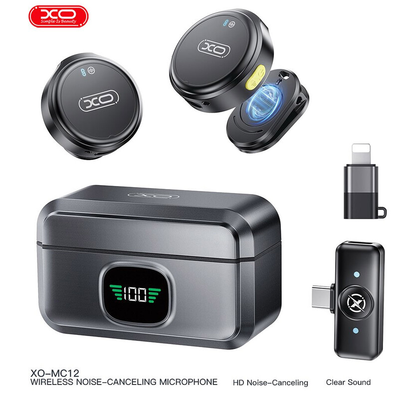 میکروفون یقه ای بی سیم ایکس او XO مدل MC12 با نویز کنسلینگ