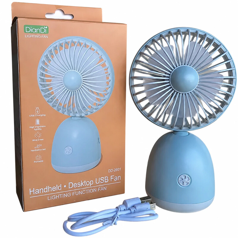 پنکه شارژی رومیزی دیاندی DIANDI مدل DD-5631 چراغ دار 3 سرعته