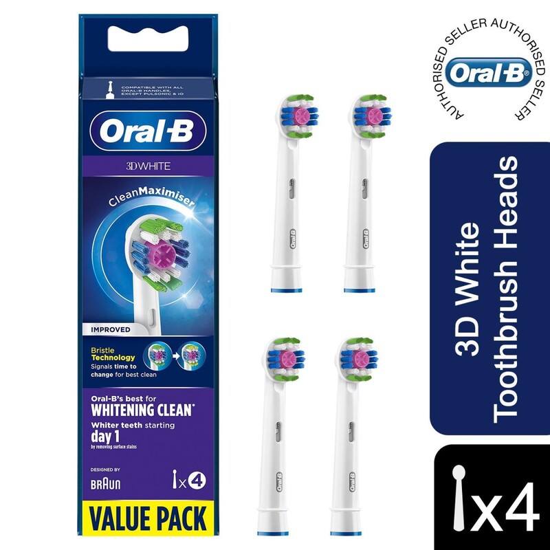 سری یدک مسواک برقی اورال-بی Oralb مدل 3D WHITE بسته 4 عددی