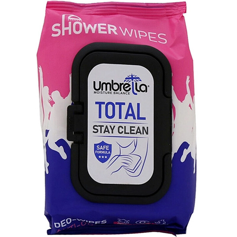 دستمال مرطوب بدن آمبرلا Umbrella مدل Total بسته 50 عددی