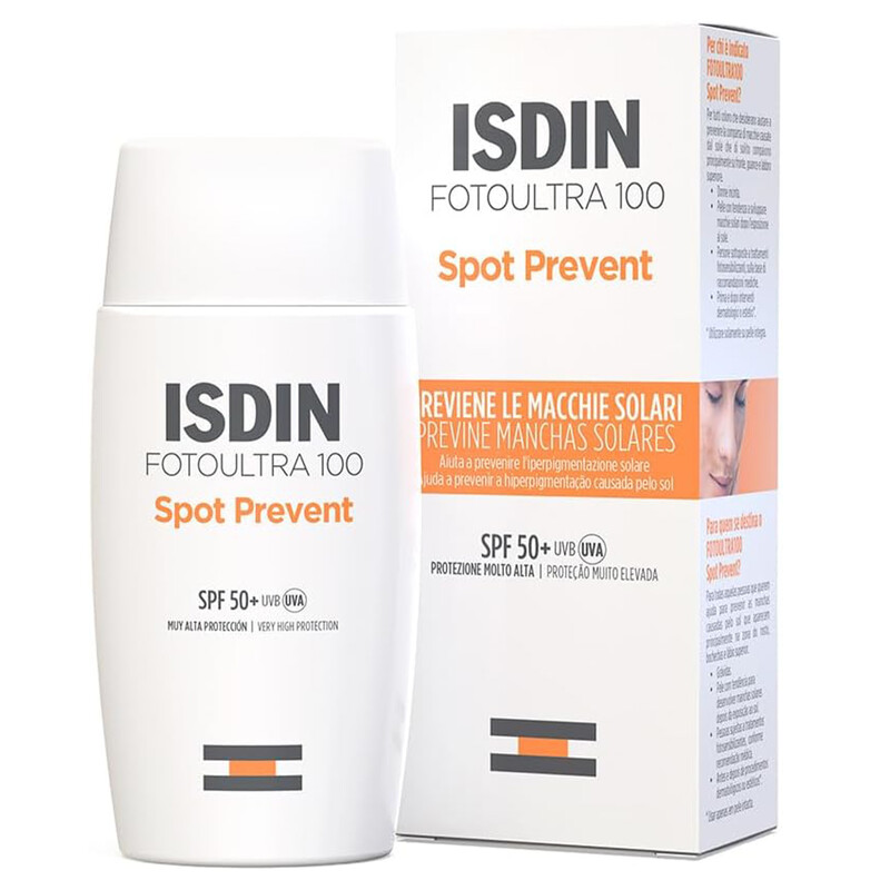 کرم ضد آفتاب بی رنگ ایزدین ISDIN مدل اسپات پریونت SPF50+ حجم 50ml