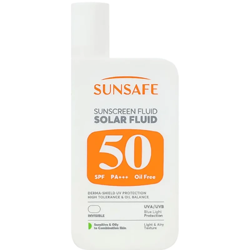 ضد آفتاب فلوئید سان سیف مدل SPF50 مناسب پوست چرب و مختلط 55 میلی‌لیتر