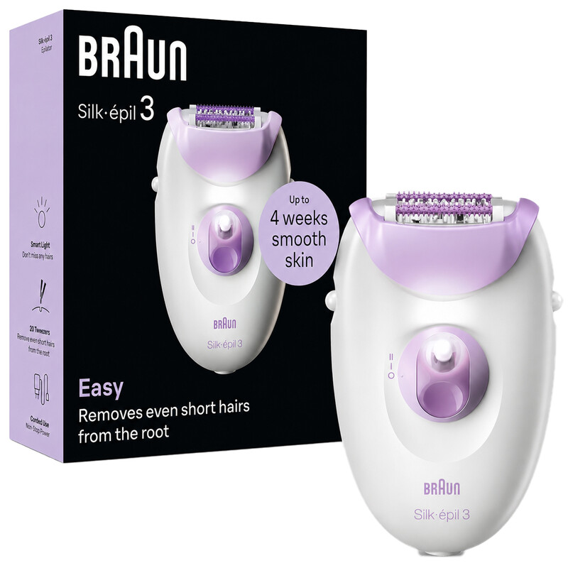 اپیلاتور براون Braun Silk-épil 3 مدل SE3000 با 20 موچین