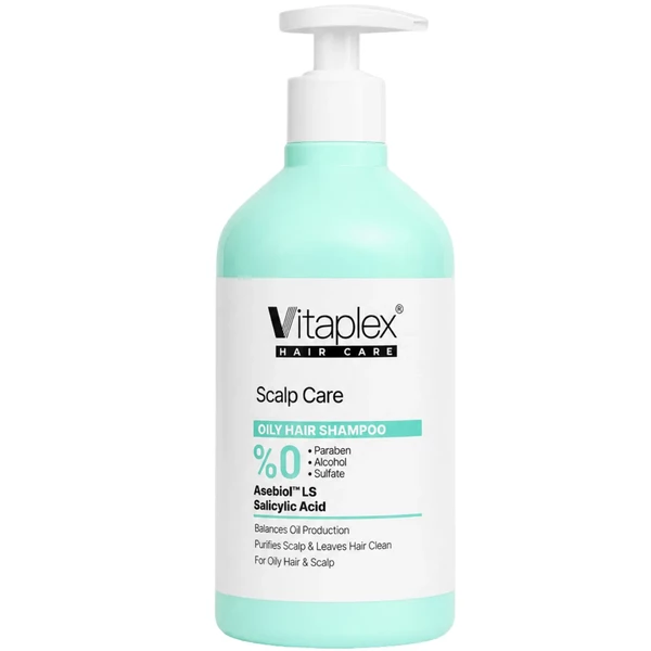 شامپو مو ویتاپلکس مدل Scalp Care مناسب موهای چرب بدون سولفات 500ml