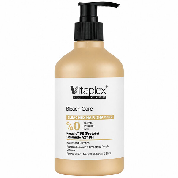 شامپو مو ویتاپلکس مدل Bleach Care مناسب موهای دکلره شده و آسیب دیده حجم 500ml