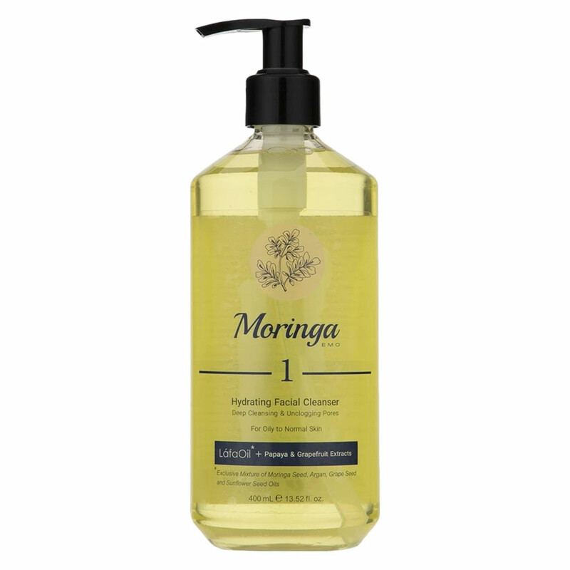 ژل شستشو و آبرسان صورت مورینگا امو مدل 01 مناسب پوست های چرب، مختلط و معمولی 400ml