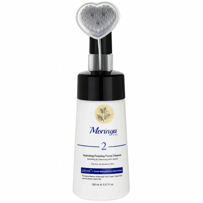 فوم شستشوی صورت آبرسان مورینگا امو مدل 02 مناسب پوست خشک و حساس 150ml