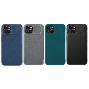 کیف چرمی و پارچه ای آیفون نیلکین Nillkin iPhone 14 Plus Qin Pro Plain Leather + Cloth Case