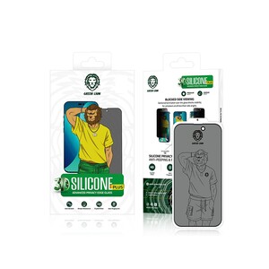 گلس حریم شخصی آیفون 14 گرین Green iPhone 14 3D Silicone+ Privacy Glass