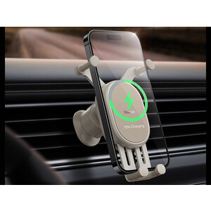 هولدر و شارژر بی سیم داخل خودرو 15 وات بیسوس Baseus Stable Gravitational Wireless Charging Car Mount Pro 15W BS-CM014 SUWX030001