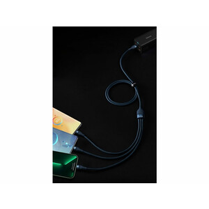 کابل شارژ و دیتا سه‌سر میکرو، تایپ‌سی و لایتنینگ بیسوس Baseus CB000002 One-for-three Fast Charging Data Cable