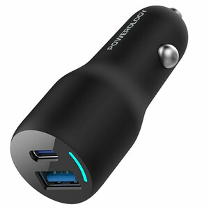 شارژر فندکی فست شارژ ماشین USB و تایپ‌سی 53 وات پاورولوژی PCCSR012
