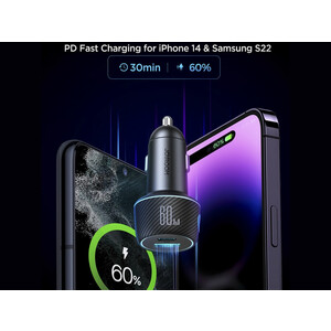 شارژر فندکی فست شارژ ماشین تایپ سی 60 وات جویروم