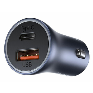 شارژر فندکی فست شارژ با کابل تایپ سی بیسوس Baseus Car Charger Golden Contactor Pro Type-C + USB 40W With Cable For Type-C TZCCJD-0G