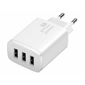 خرید شارژر دیواری سه پورت یواس‌بی 17 وات بیسوس Baseus Compact Charger 3U 17W EU CCXJ020101