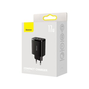 شارژر دیواری سه پورت یواس‌بی 17 وات بیسوس Baseus Compact Charger 3U 17W EU CCXJ020101