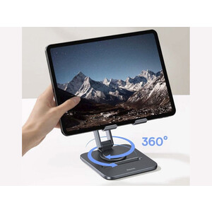 هولدر تاشو تبلت با قابلیت چرخش 360 درجه بیسوس Baseus Desktop Biaxial Foldable Metal Tablet Stand Rotatable Version Space Grey BS-HP006A B10431801811-00