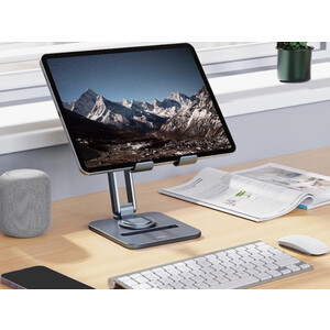 هولدر رومیزی تبلت 360 درجه بیسوس Baseus Desktop Biaxial Foldable Metal Tablet Stand Rotatable Version Space Grey BS-HP006A B10431801811-00