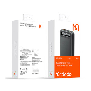 پاور بانک تایپ سی و یو اس بی 22.5 وات 20000 مک دودو مدل Mcdodo MC-389 Power Bank Digital Display