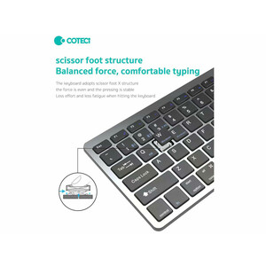 قیمت کیبورد بی سیم سه حالته کوتتسی Coteetci Three-mode wireless keyboard 84007