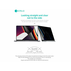Coteetci Blue-light-proof and peeping-proof screen soft film New Macbook Pro"16(A2485) 12008