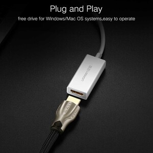 مبدل تایپ سی به اچ دی ام آی یوگرین Ugreen 40273 USB-C To HDMI Adapter 10CM