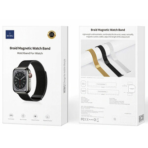 فروش بند مگنتی فلزی اپل واچ 38، 40 و 41 میلی‌متری ویوو WIWU 38/40/41mm Braid magnetic watch band Wi-WB005