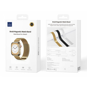 بند مگنتی فلزی اپل واچ 42، 44، 45 و 49 میلی‌متری ویوو WIWU 42/44/45/49mm Braid magnetic watch band Wi-WB005