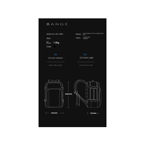 خرید کوله پشتی ضد آب بنج BANGE BG-7690 Backpack Bag Waterproof Laptop Backpack