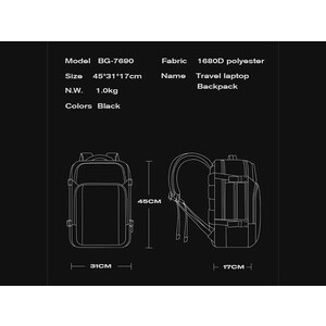 فروش کوله پشتی ضد آب بنج BANGE BG-7690 Backpack Bag Waterproof Laptop Backpack