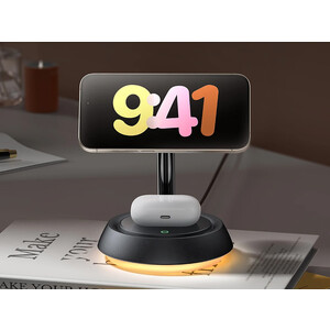 بهترین شارژر وایرلس 3 کاره مک دودو Mcdodo 15W Night Light Magnetic Wireless Charging Station CH-495