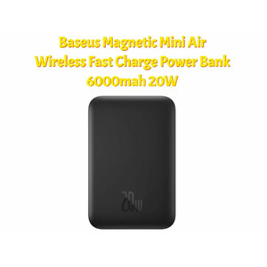 پاوربانک مغناطیسی فست شارژ 20 وات 6000 میلی‌آمپرساعت بیسوس P10059003112