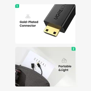 فروش کابل تبدیل مینی HDMI نر به HDMI ماده یوگرین