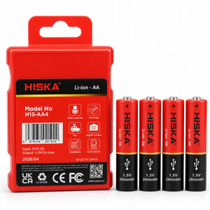 باتری شارژی قلمی هیسکا HISKA مدل H15-AA4 نوع Li-ion AA