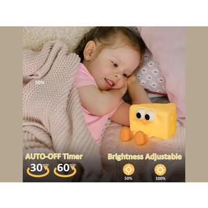 خرید چراغ خواب سیلیکونی فانتزی رومیزی شارژی Cheese night light rechargeable silicone bedroom sleep L54